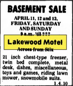 Lakewood Motel - April 1975 Basement Sale